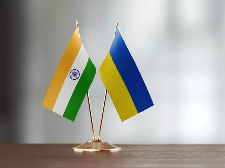 indian and ukraine flag