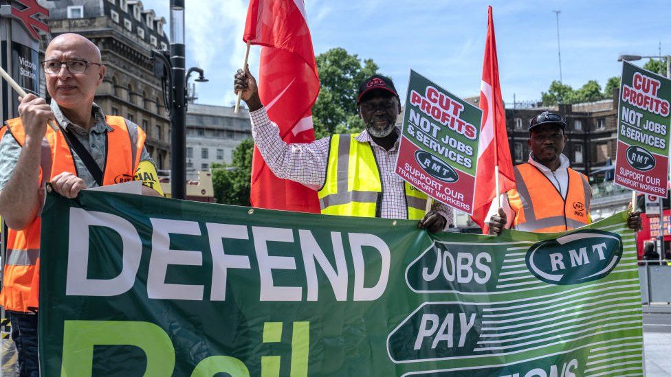 industrial action by rail workers in UK
