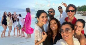 Katrina Kaif flashes the loveliest smile, as Vicky Kaushal performs