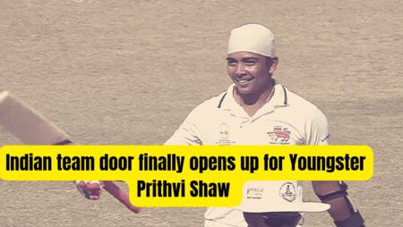 Prithvi Shaw celebrating his century