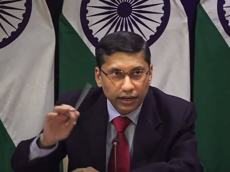 Arindam Bagchi, spokesperson of the Ministry of External Affairs, during a media briefing in New Delhi
