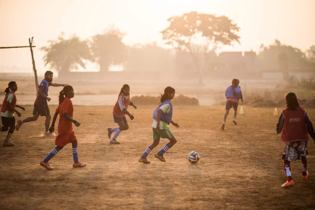 Children Playing Football in India