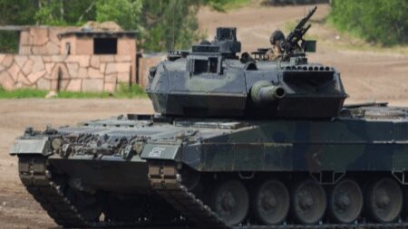 A leopard 2 battle tank