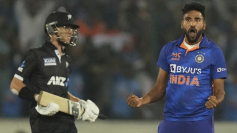 Siraj celebrates his wicket in Hyderabad. Image courtesy : BCCI