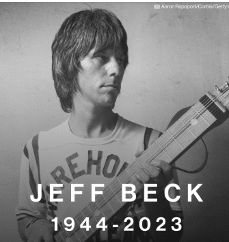 legend jeff beck died on 10th Jan 2023