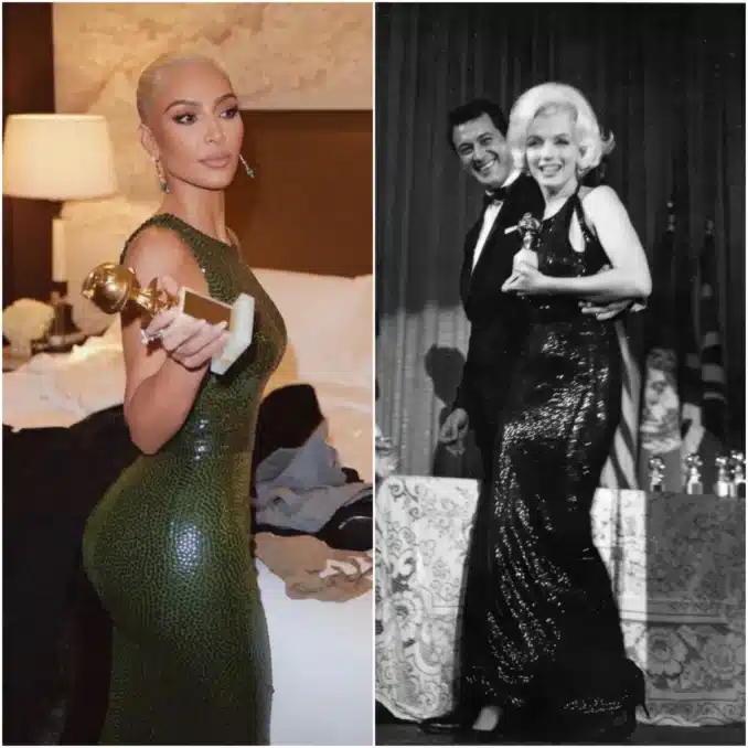Left: Kim Kardashian Right: Marilyn Monroe