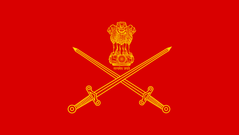 The Logo of the Indian Army depicts two swords in cross below the National Emblem of India