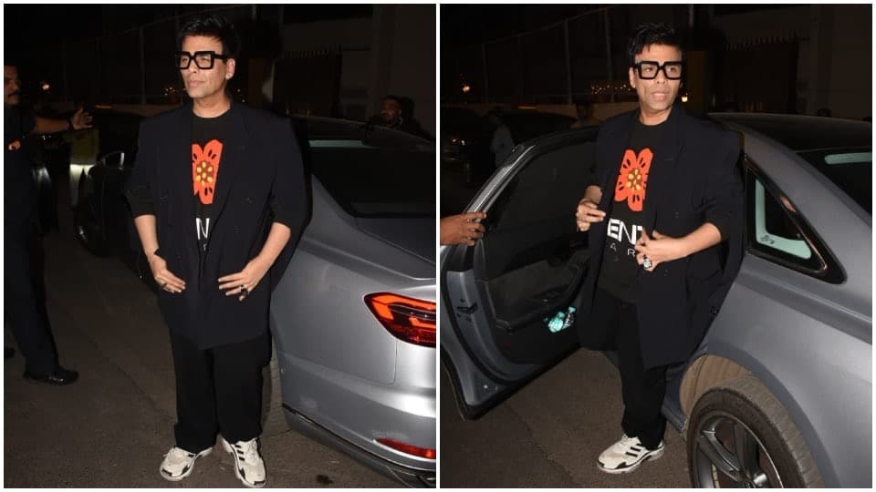 Karan Johar at Varun Dhawan and Natasha Dalal’s Anniversary Bash