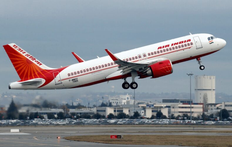 Air India flight taking off
