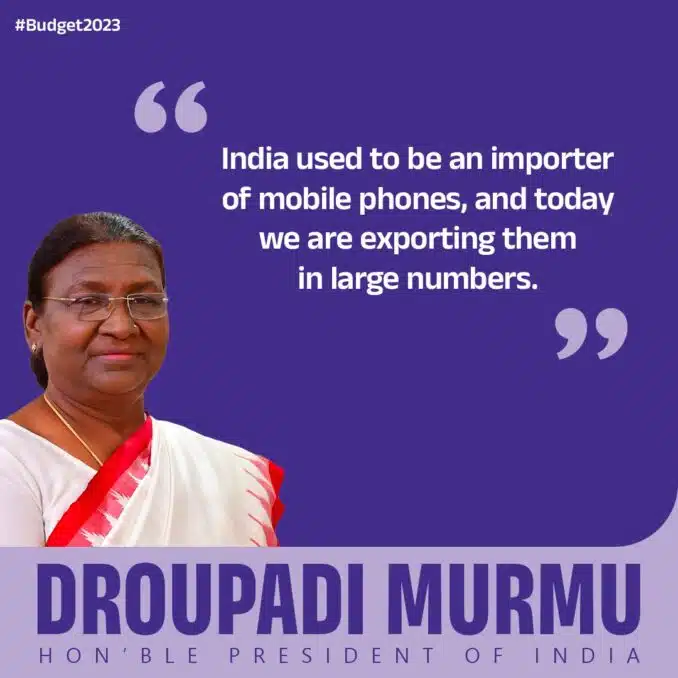 President of India Droupadi Murmu said the following statement during the Union Budget representation