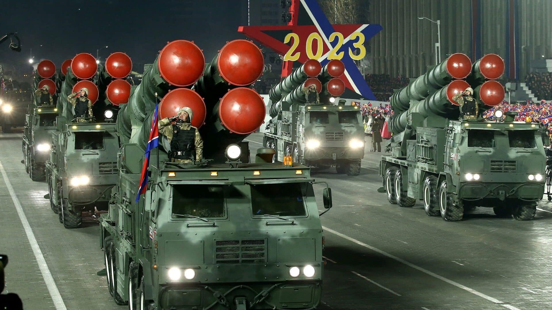 Korean missiles on display at the Military Parade.