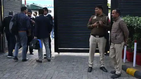 media and police at bcc office