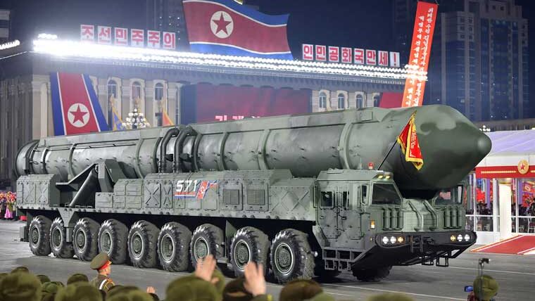 A North Korean missile at the parade.