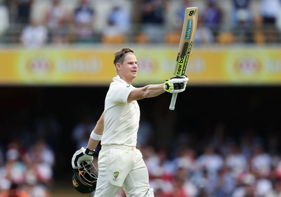 Steve Smith raising bat