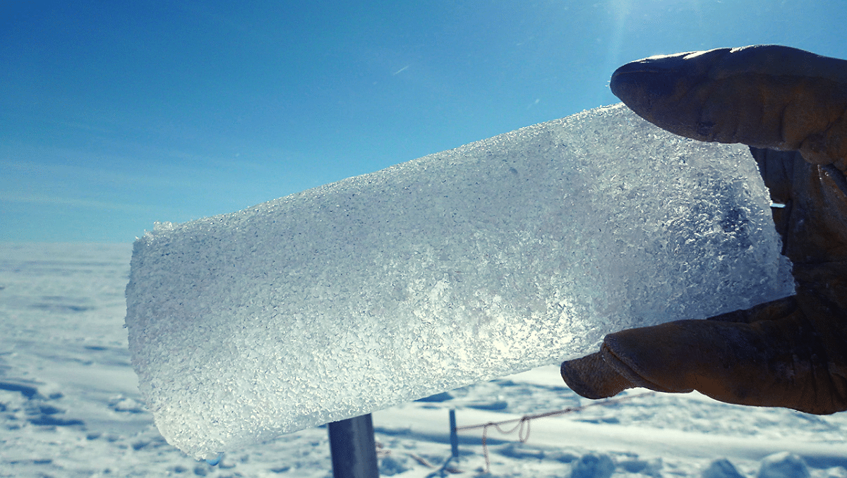 Each layer of ice tells a story about what Earth was like when that layer of snow fell