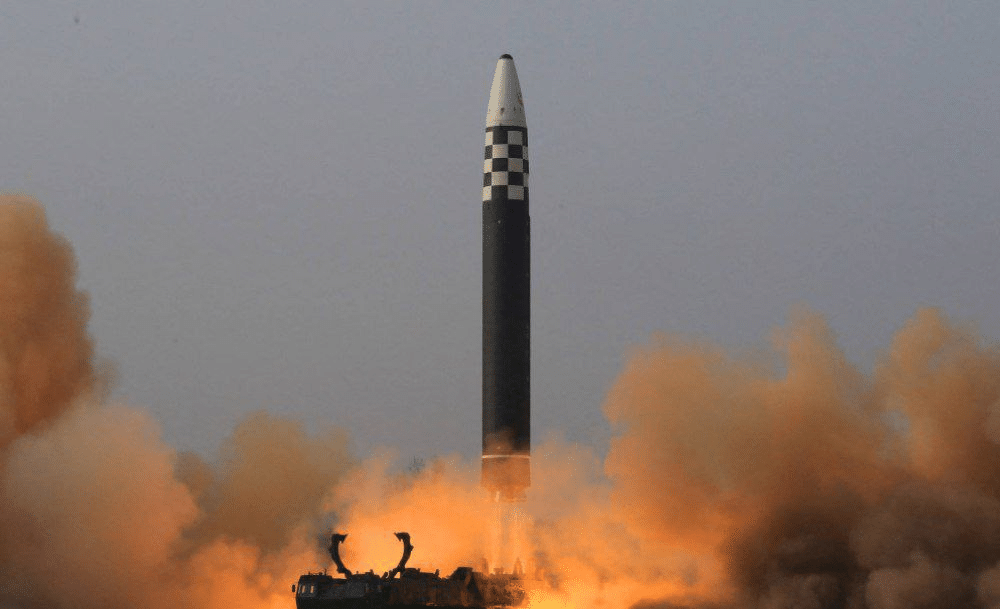 Pyongyang displayed a new type of inter continental ballistic missile (image source: KCNA via Reuters)