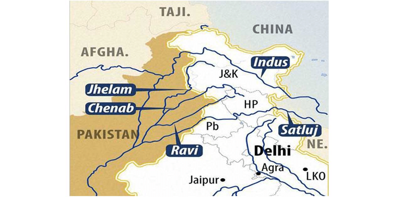 Indus water treaty map