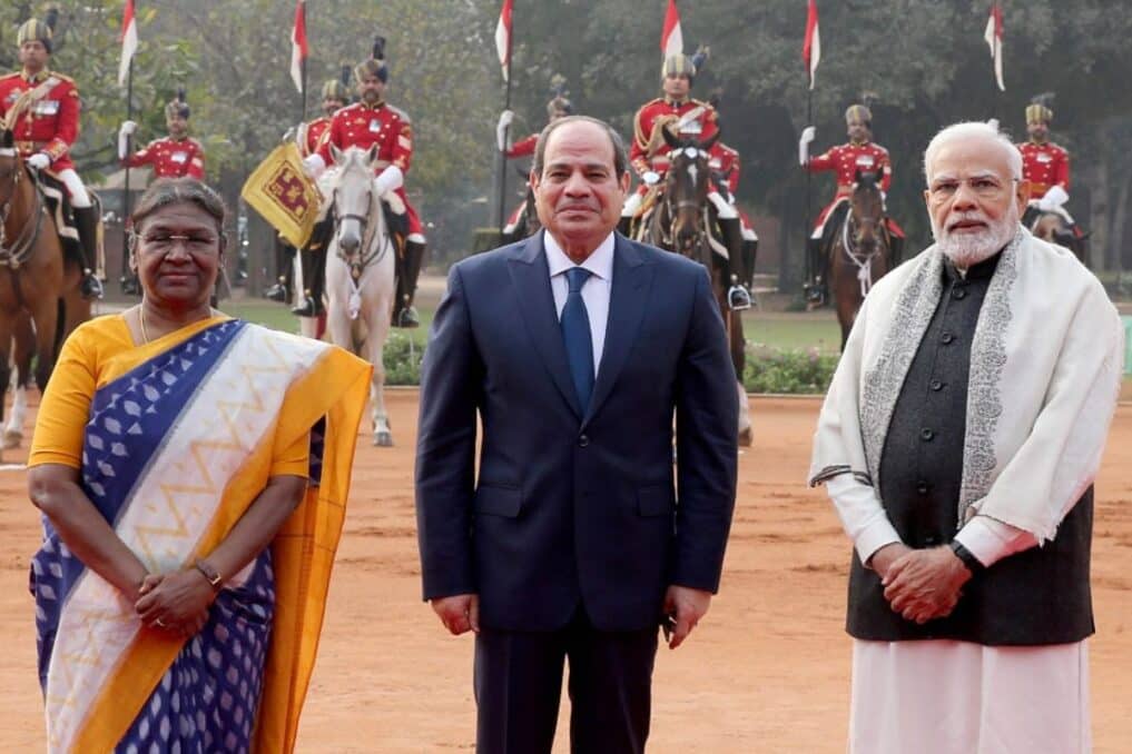 President of Egypt with PM Narendra Modi and President of India
