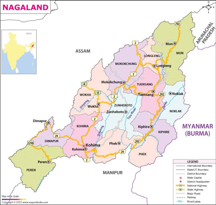Nagaland real map  