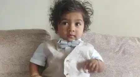 Baby Nirvaan, the only child of Sarang Menon and Adithi