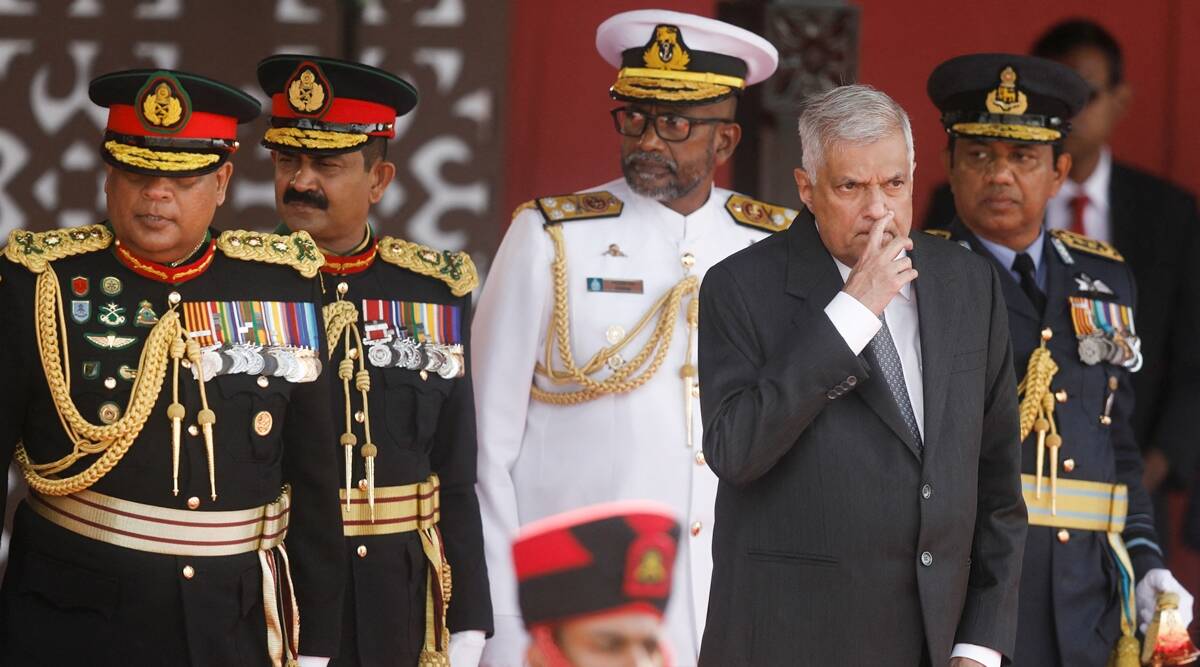 Sri Lanka's President Ranil Wickremesinghe attends the Independence Day celebrations. 