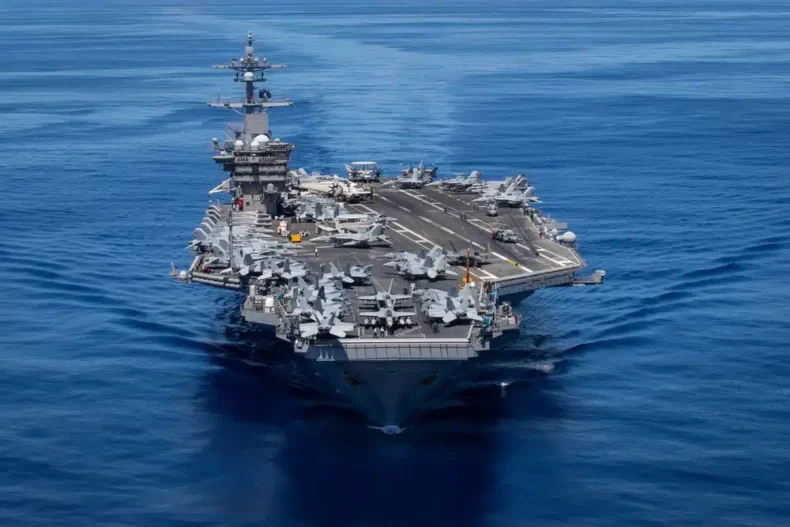 In Picture of USS Carl Vinson which will play an important role as Maritime security is discussed during the QUAD Meeting, Picture Source :https://www.dvidshub.net/image/6694140/uss-carl-vinson-transits-pacific-ocean)