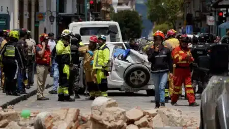 earthquake kills 13 in Ecuador and Peru.