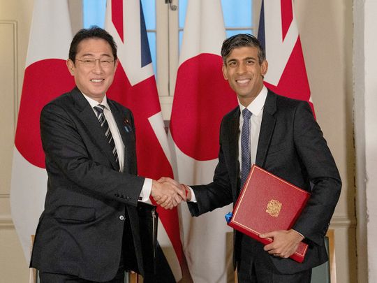 Britain-s-Prime-Minister-Rishi-Sunak-and-Japan-s-Prime-Minister-Fumio-Kishida sign Defence Pact
