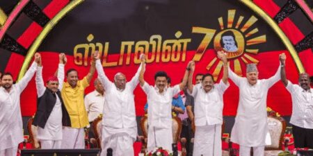 Opposition unity was on display on birthday celebration of Stalin .(image source: PTI)