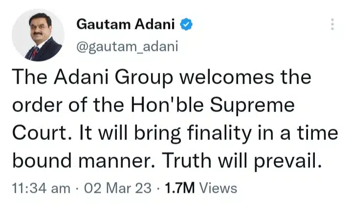SC sets up committee to Investigate  Hindenburg-Adani issue. - Asiana Times