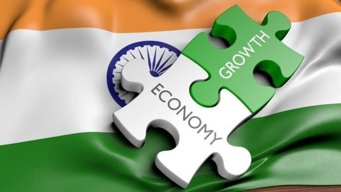 Indian Economy and Growth. Indian National Flag. 