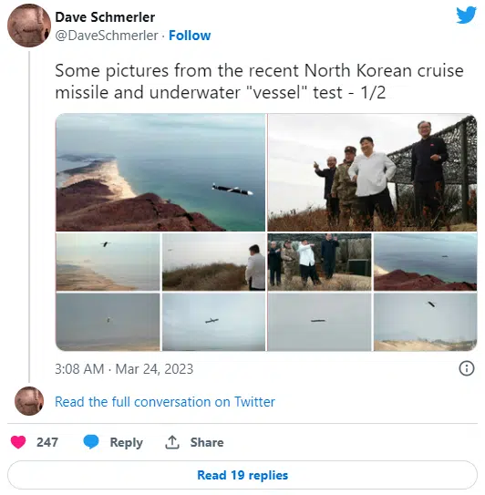 Some pictures from the recent North Korea cruise and missile and underwater test