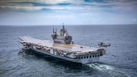 Air craft carrier INS Vikrant. The building of INS Vikrant using indigenous technology is a show of India's scientific and maritime strength.