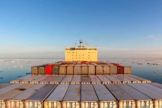 Russia's ship container in the north sea
