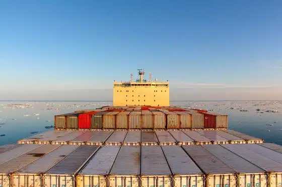 Russia's ship container in the north sea