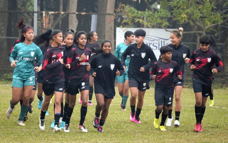 India Womens Under 20 AFC squad in practice session
