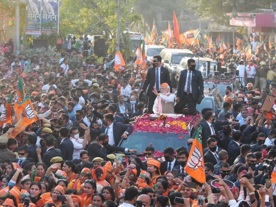 PM Modi in a rally