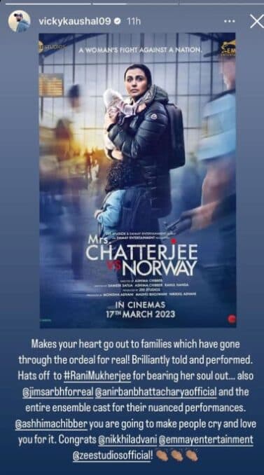 Vicky Kaushal's review on Mrs. Chatterjee Vs Norway