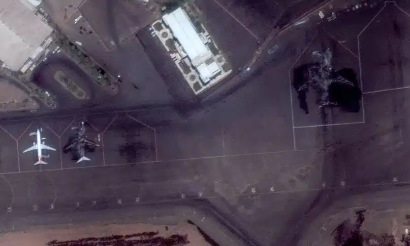 Satellite image of an airport in Sudan