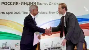 Denis Manturov and Jaishankar for the Russia-India Inter-governmental Commission