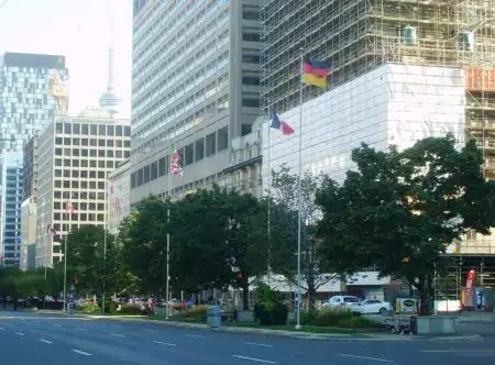 G7 Country Flags at University Avenue in Toronto, Canada.