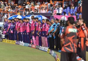 SRH faced RR for their IPL 2024 opener Players observed a minute silence to pay respect to late Salim Durani, who passed away earlier today. SRH vs RR picture credit: BCCI