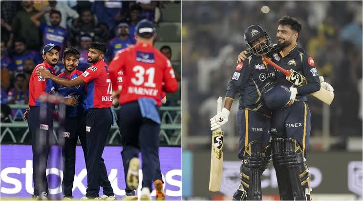 DC vs GT celebrating wins in their respective matches in IPL 2022
