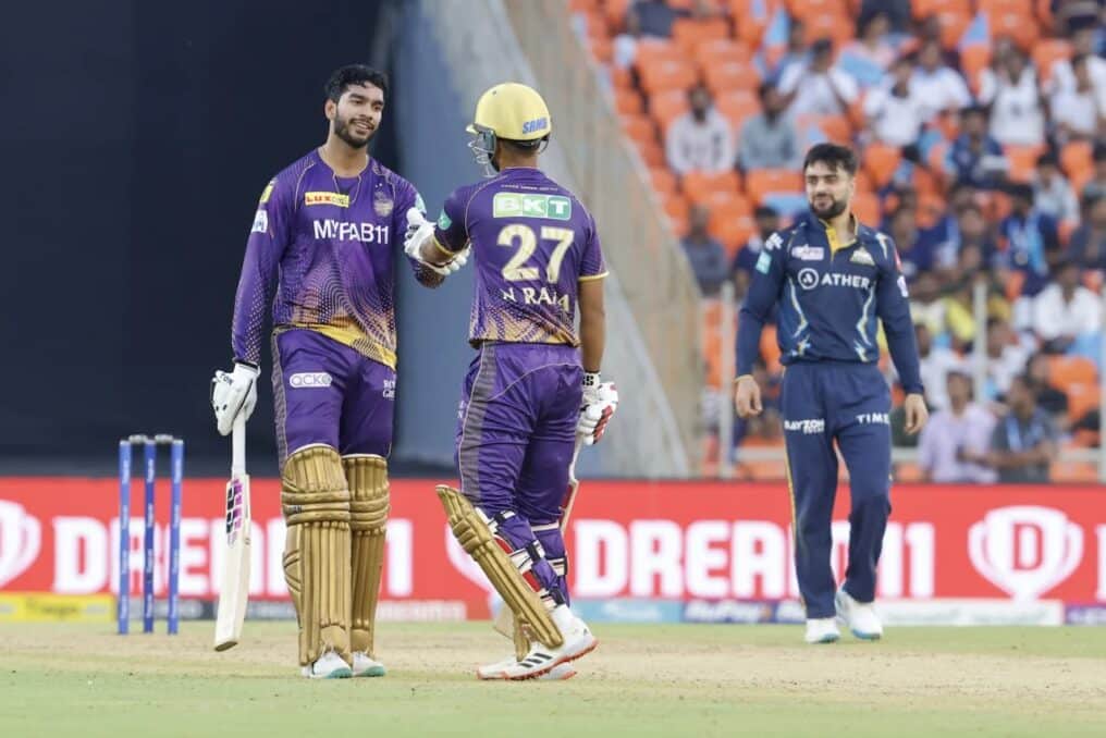 Venkatesh Iyer and Nitish Rana catapulting the innings for Kolkata. KKR vs GT