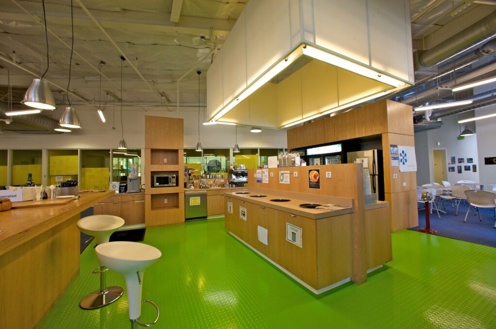 A kitchen at the Google headquarters
