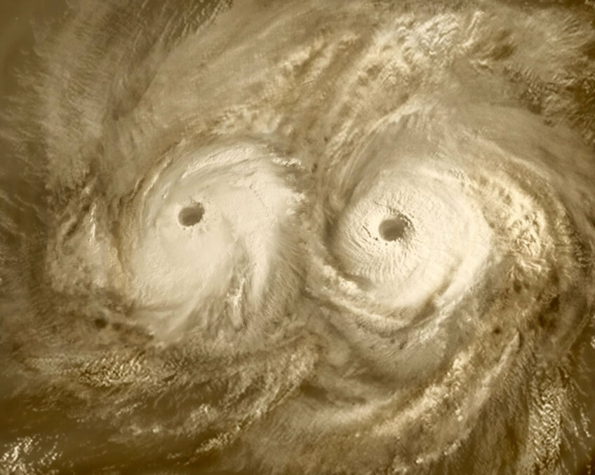 (Image of a Swirling Polar Cyclone as observed on Venus, sourced from NASA)