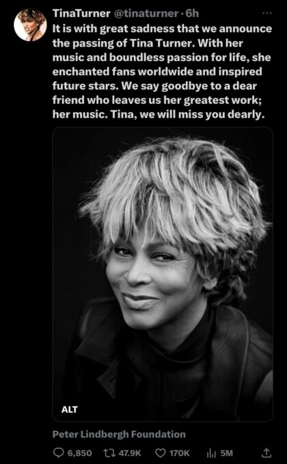 Icon Tina Turner dies aged 83: Rock 'n' Roll Queen! - Asiana Times