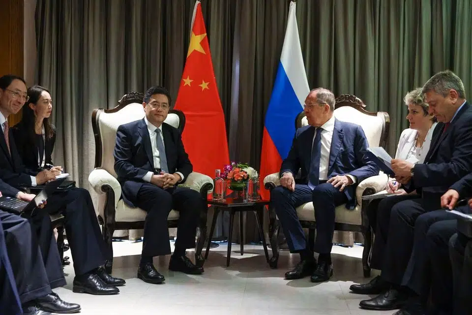 China and Russian foreign minister meet at the SCO meeting
