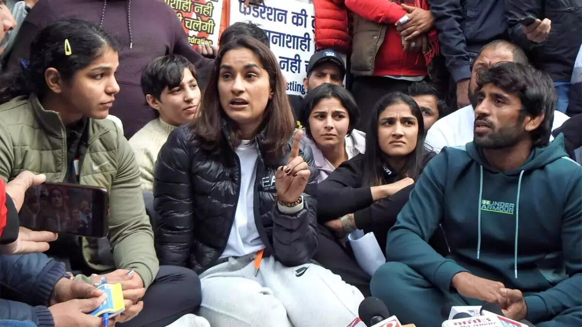 Vinesh Phogat states that none of the female MPs from the BJP, the ruling party, has visited the wrestlers protest at Jantar Mantar