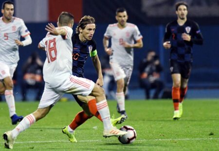 Luka Modric and Croatia vs Spain at the 2018 WC